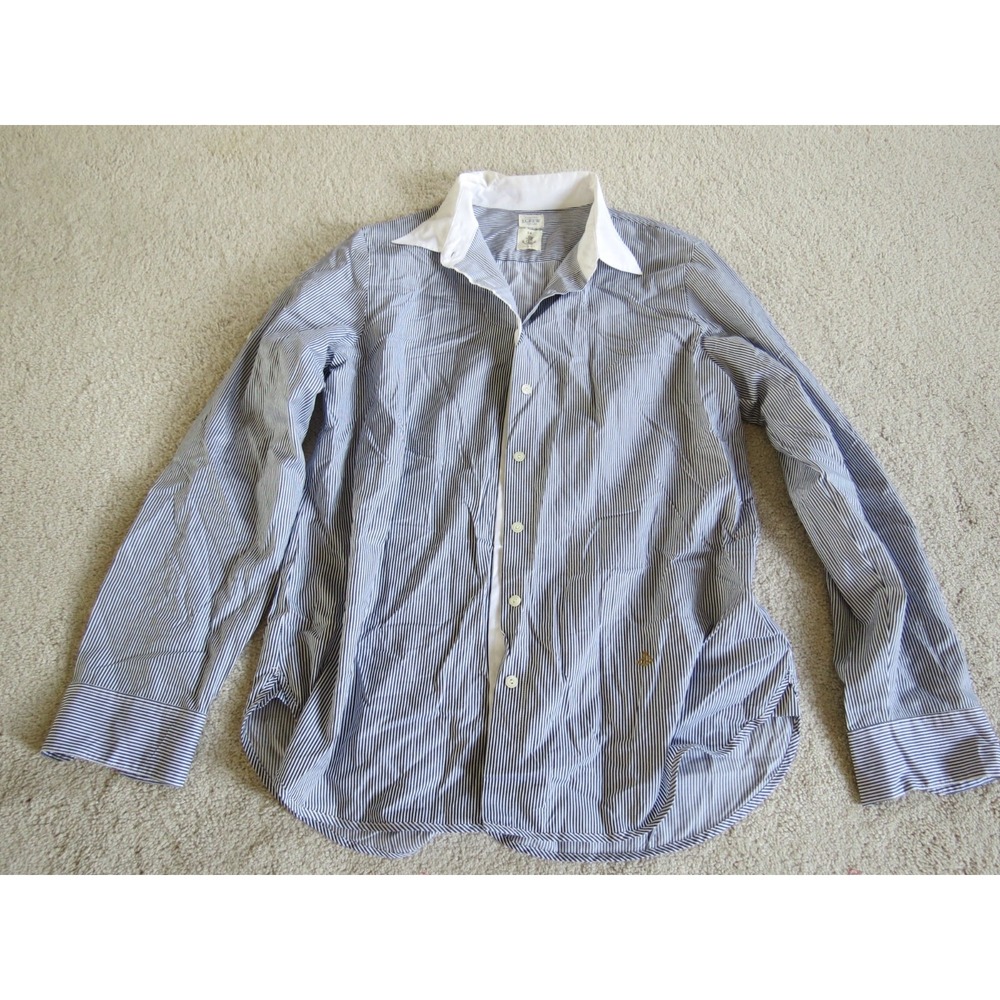 Washed Shirts by J. Crew Pinstripe Polo Size 14 Large Cotton